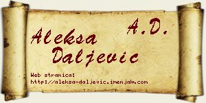 Aleksa Daljević vizit kartica